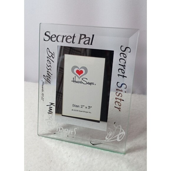 Glass Frame Heart Steps 2005 Secret Pal Sister Kindred Spirits Blessing 4"x5" - Picture 1 of 9
